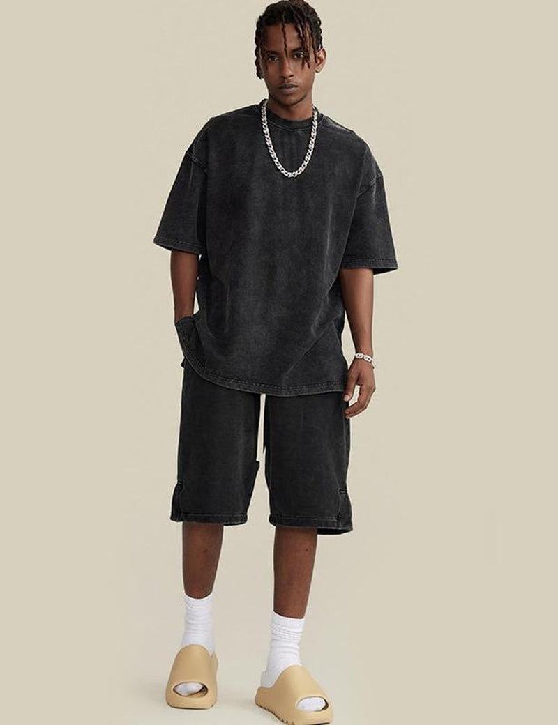 Men’S T Shirts Retro Washed Loose-Fit Cotton T-Shirt – Casual & Sporty, Comfy Everyday Tee for Men & Women