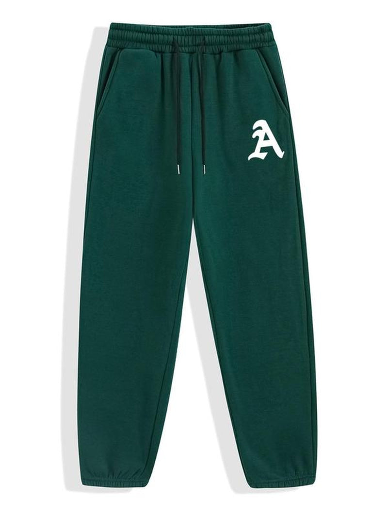 Men'S Letter Print Pocket Sweatpants, Boyfriend Gifts, Regular Fit Casual Drawstring Jogger Pants, Pants for Men, Pro Club Sweatpants, Pants for Men, Comfy Menswear, Men Streetwear Clothing