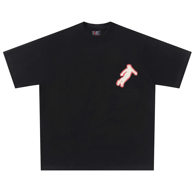 Men'S T-Shirt Cotton Hip Hop Y2K Streetwear Graphic Loose Short Sleeve Black Oversized Tees Pulovers Harajuku Aesthetic Clothing